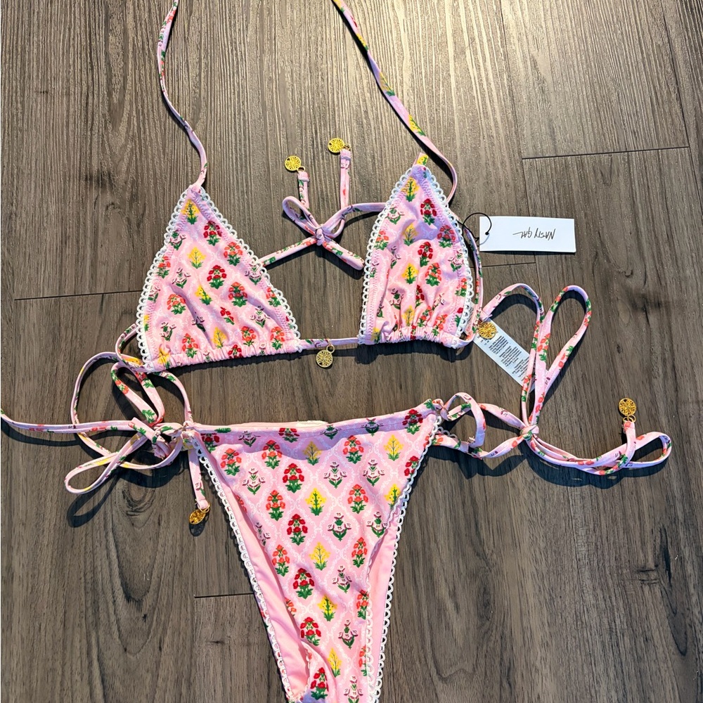 Nasty Gal Pink Floral Bikini